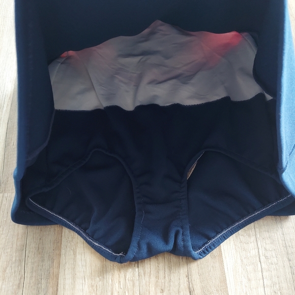 Vintage Robby Len Fashions Swimsuit 60s One Piece Modesty Panel Red White - Picture 4 of 16